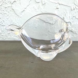 VANNES Le-Chatel France Crystal Fish Trinket-Box/Ashtray/Paperweight